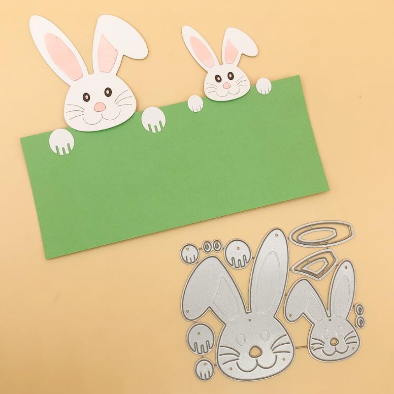 Osterhase Metall-Stanzschablonen Schablone Scrapbooking DIY-Album Stempel Papierkarte Prägung Dekoration Handwerk Drop Shipping