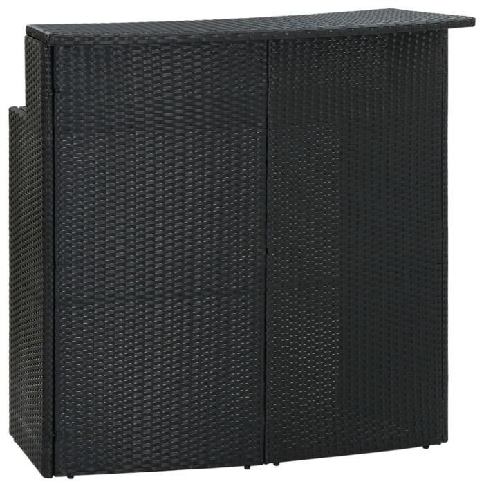 Ensemble de bar de jardin - vidaXL - 3 pcs - Noir - Résistant aux intempéries - Confortable