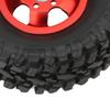 4WD Rubber Tires Aluminum Alloy Wheel Hub for WPL C14 C24 B14 B24 B16 B36 1/16 RC Car Upgrade PartRed