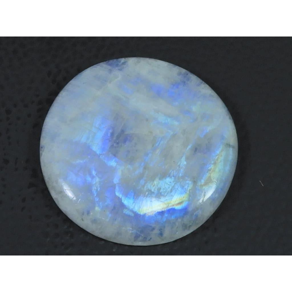 35X35X05MM Natural Rainbow Moonstone Round Cabochon Loose Gemstone 60Cts. C-1627
