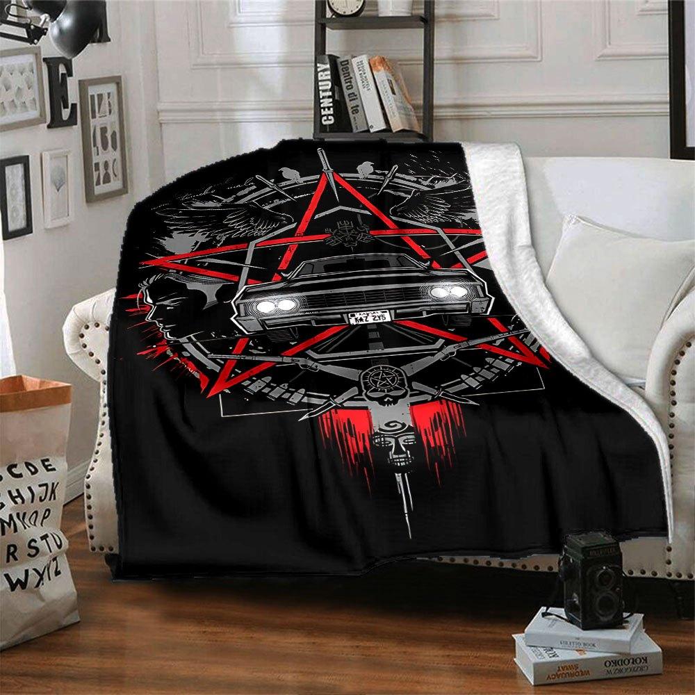 1pc Supernatural 4 Blanket Soft Warm Throw for Home, Office, Travel All Season Cozy Bedding Gift, Office Cozy AccessoryB