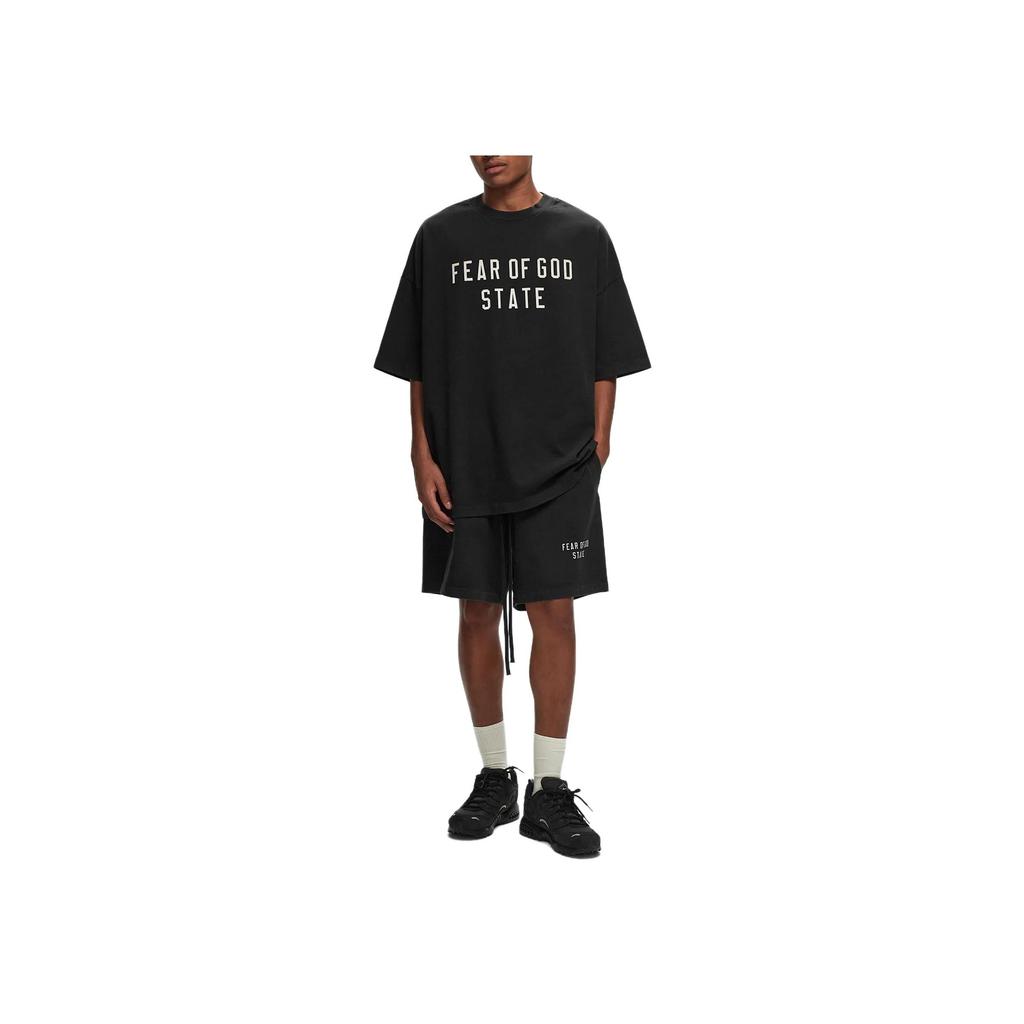 Fear of God Essentials Heavy Jersey Soccer Short Black Men Bottoms 160BT244160F