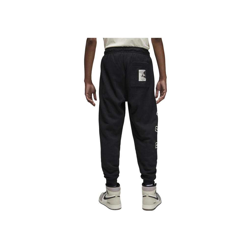 Jordan Alphabet Logo Print Drawstring Mid-Waist Knit Joggers Men Bottoms Black FB7028-010