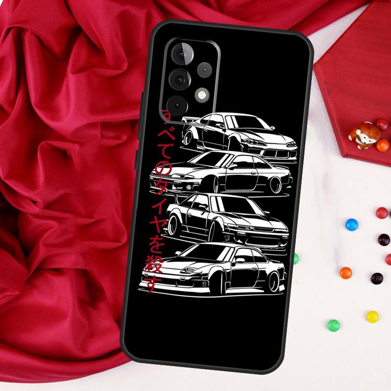 JDM Drift Car S13 S14 S15 Case For Samsung Galaxy A54 A34 A14 A53 A52 A51 A71 A13 A23 A33 A73 A12 A22 A32 Cover Funda