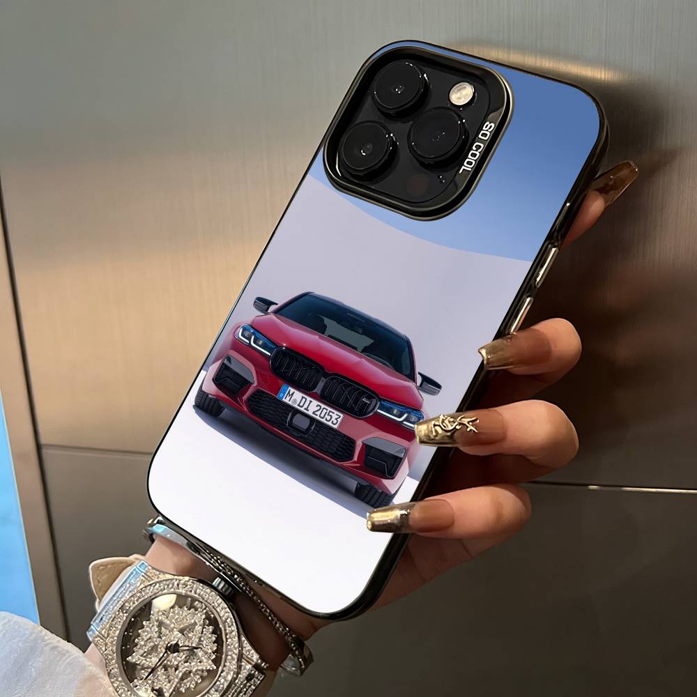 Car-B-W-5 Series-M5 Phone Case For IPhone17  16 11 12 13 14 15 16 Pro Max Plus Cover Colored Silver Funda Bumber