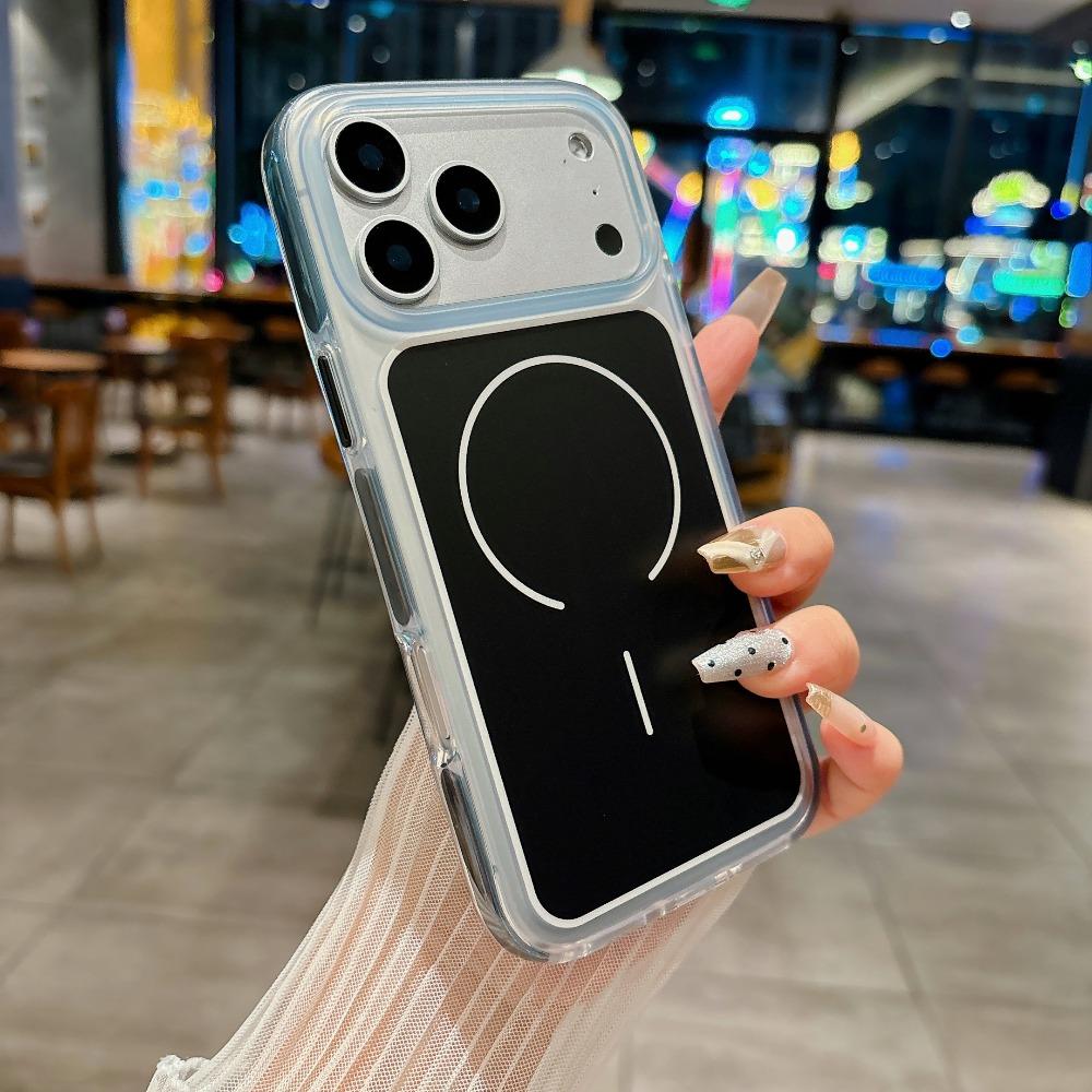 Custodia per Telefono Trasparente Magnetica Antiurto Colore Originale di Alta Qualità per iPhone 17 Pro Max Air per Ricarica Magsafe Copertura Anti-Caduta