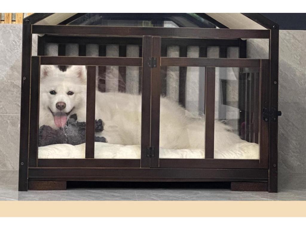 Solid Wood Indoor Pet Kennel: Removable, Washable Dog House and Cat Bed for Small Breeds (Corgi, Teddy) - Four Seasons Use