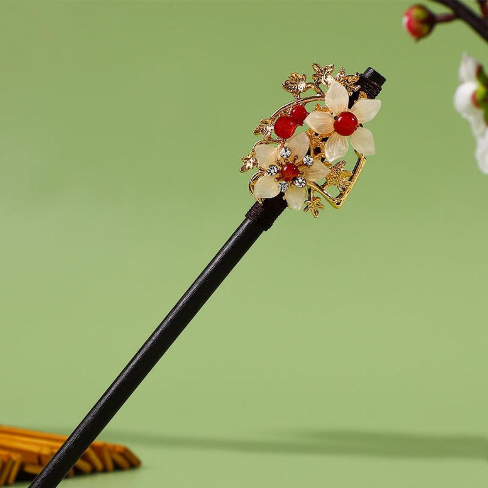 Handmade Flower Hair Sticks Ancient Style Hanfu Hair Fork Hair Stick Pins  for Hanfu