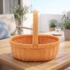 Woven Basket with Handle | Decorative, Oval Shopping Basket, Portable, for