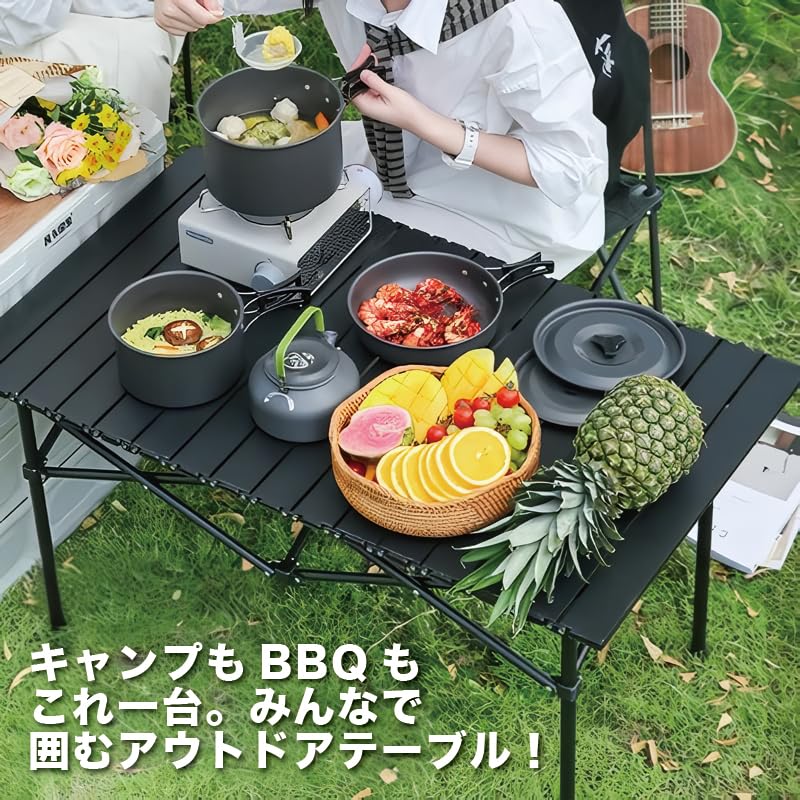 YURAGI Outdoor Table Camping Table Available in 3 Sizes Aluminum Table Picnic Table Ultra Lightweight Foldable Easy to Assemble Storage Bag Included