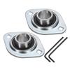 Uxcell 2 Stück Spannlager Gehäuseeinheit Stahlflansch-Lagergehäuse mit Schraubenschlüssel ABEC 3 SBPFL206-18 1-3/32"