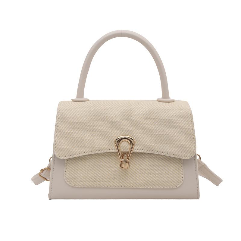 

Foreign-style indentation lychee pattern new 2025 autumn lock simple casual messenger shoulder portable small square bag woman