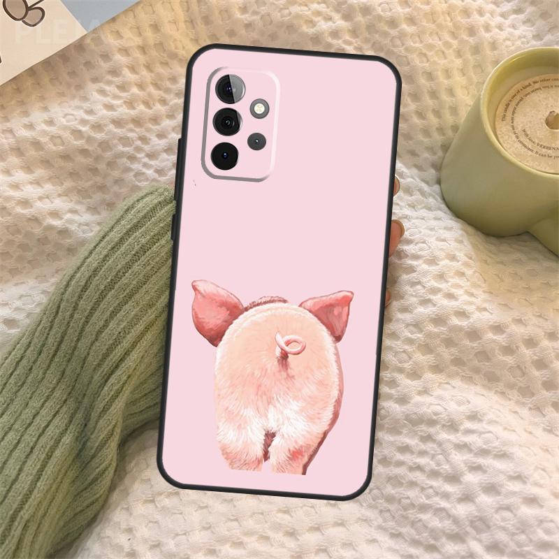 Cartoon Pig Case For Samsung Galaxy A16 A33 A36 A56 A26 A15 A55 A53 A35 A22 A32 A52 A54 A34 A14 A05 A06