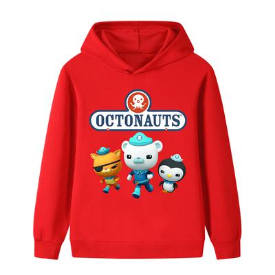 New The Octonauts Fun Print Boys Girls Fleece Warm Sweatshirt Fall and Winter Trend Comfortable Soft Kids Hooded Sweatshirt