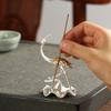 Creative Mini Aromatherapy Furnace, Home Indoor Zen Tea Ceremony Decorations, Metal Silver Crane Shape Small Incense Burner, 1Pc