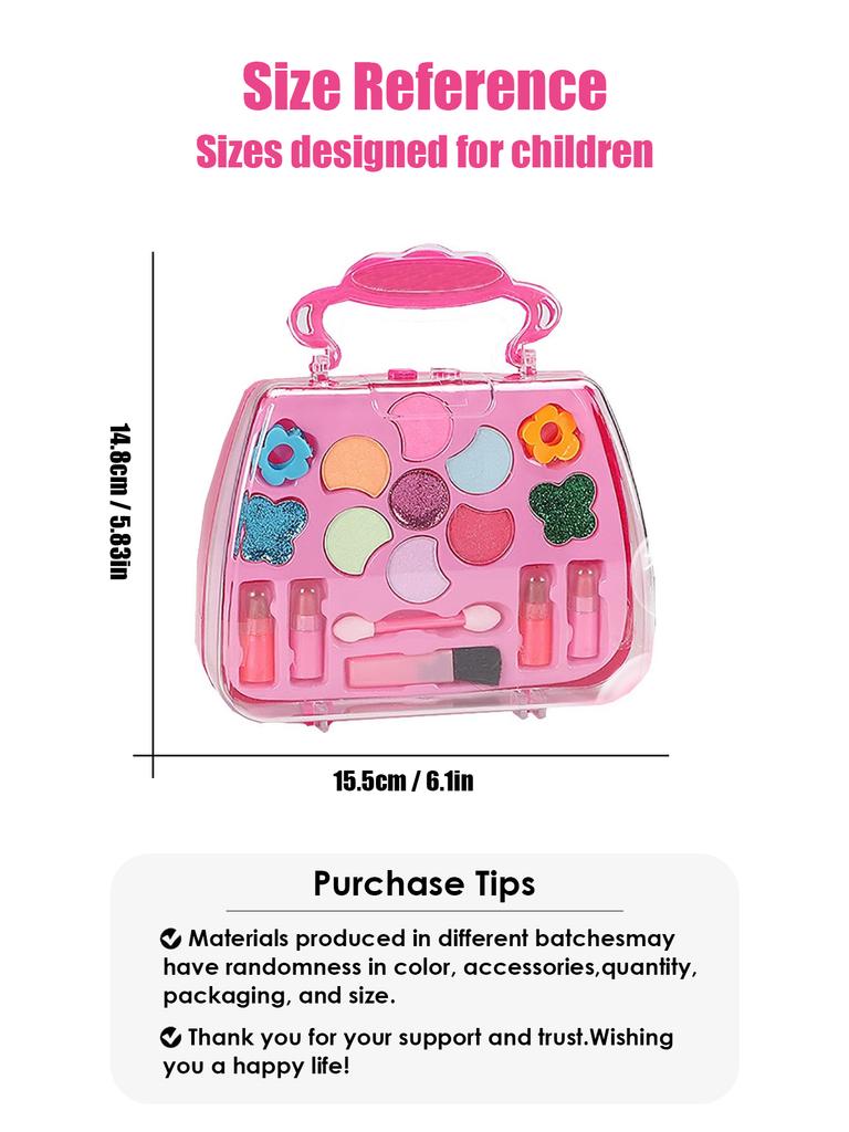 Kids Beauty Makeup Kit for GirlsLittle Handbag Make-up Toys Princess Washable Pretend Play Cosmetic Set Toys birthday gifts