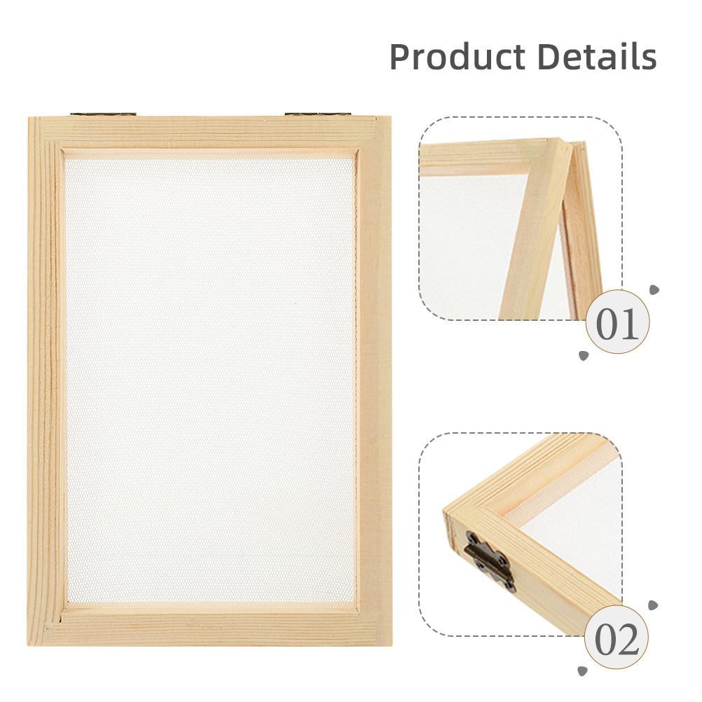 3Pcs Wooden Frame Paper Making Screen Kit DIY Craft Material for Sustainable Art Projects Kids Learning Activity Eco Conscious