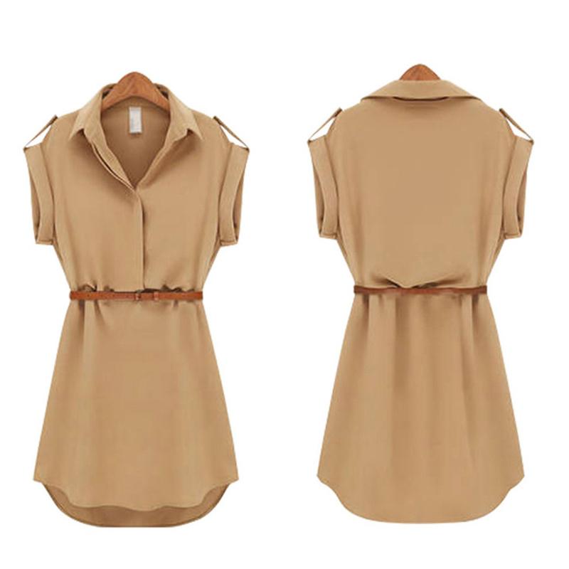 SCIONE Damen Kleid Frühling Sommer Damen Damen Einfarbig Chiffon A-Linie Rock Mid-Taille Kleid