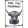 Vintage Cow Bathroom Metal Poster, Humorous Wall Decor for Toilet