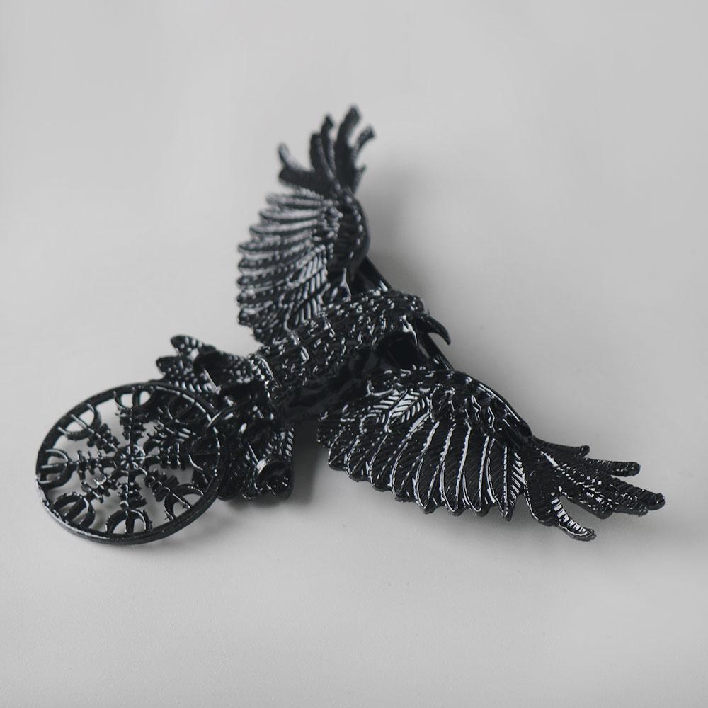 Gothic Crow Hairclip Vintage Animal Barrettes Hairpins Witch Viking Women Hair Accessories Hallowen Cosplay Party Headdress