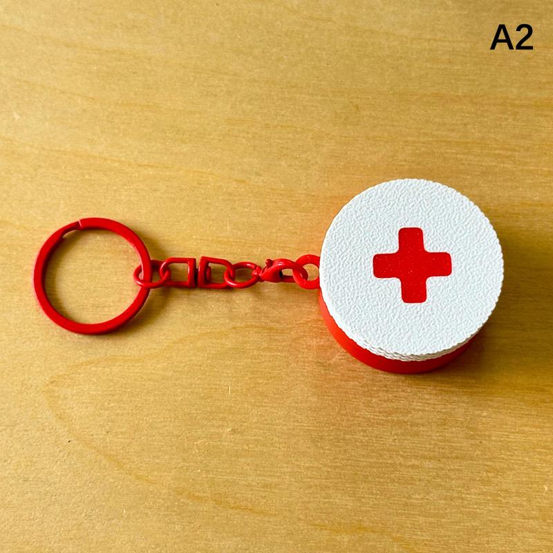 Mini Sliding Pill Box With Keychain Capsule Cross Symbols Portable Plastic Medicine Case Pill Holder Daily Use Emergencies