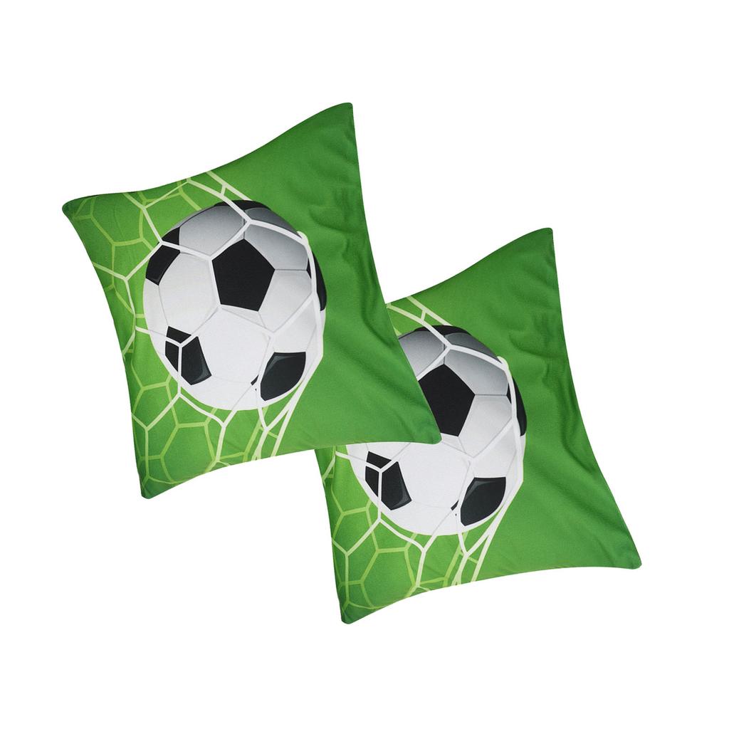 2Pcs Sports Ball Pattern Style Cushion Cover Couch Sofa Pillow Case Pillowcase for Home DecorationFootball