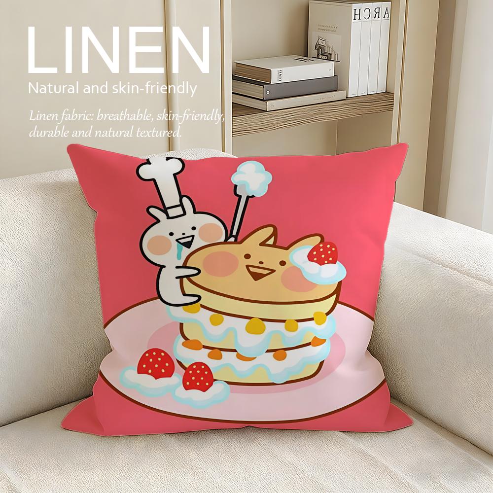 

Cute Usagyuuun Cushion Cover Pillowcase Set Pcs x x Breathable Washable Sofa Cushion Cover 30X30cm