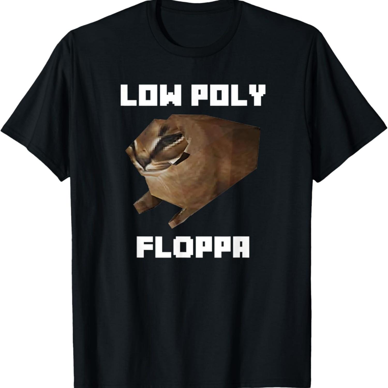 Low Poly Floppa Meme Big Floppa Meme Cat T-Shirt S чёрный