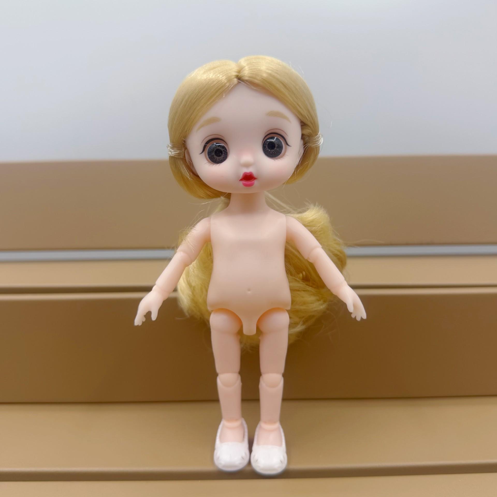 

17 см Міні BJD Doll Body - 6 Дівчинка Принцеса, 16 см Маленька Гола Лялька Body only