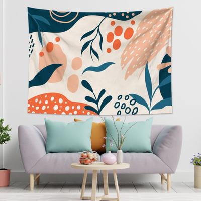 Abstract Floral Tapestry Vibrant Flower Design For Room Decor Cozy And Detailed Artwork For Home