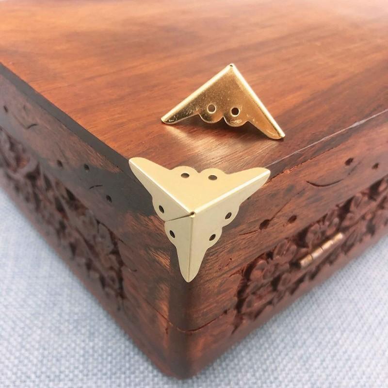20Pcs Iron Box Corner Yellow Decorative Pack Corner Four Sides Protection Mini Corner 18mm