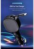 45W Car Charger with Retractable Cable, Fast Charging for Apple, Huawei - Fits Car Cigarette Lighter