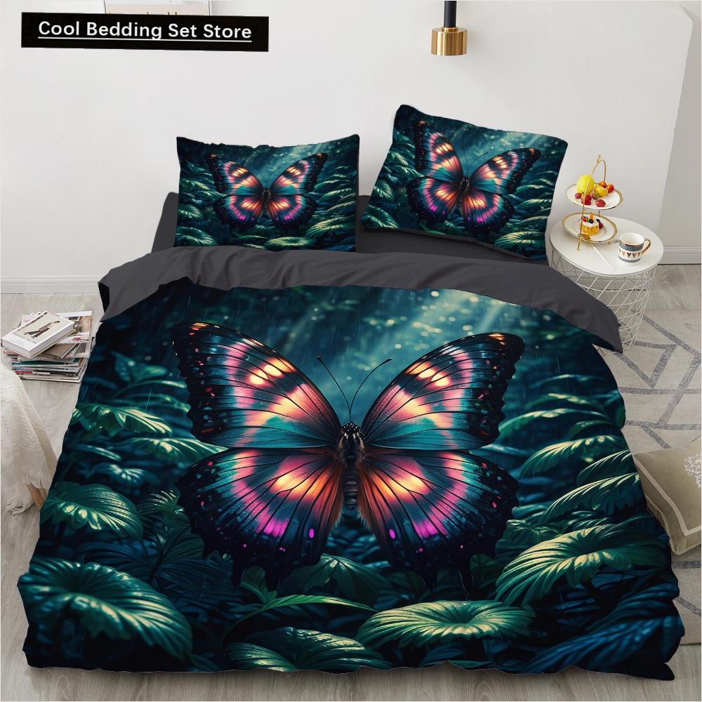 

Комплект постельного белья с цветными бабочками, комплекты постельного белья с героями мультфильмов, комплекты постельного белья Queen King Twin, полноразмерный комплект постельного белья для детей и девочек, белое постельное белье EU single(135x200cm)