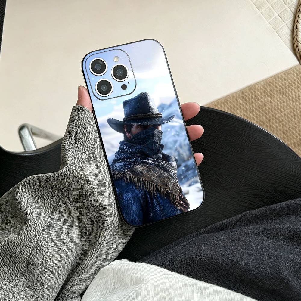 RDR2-Arthur Morgan Telefoonhoesje Voor iPhone 17, 16,15,14,13,12,11 Plus,Pro Max, Anderen Zacht Zwart Hoesje