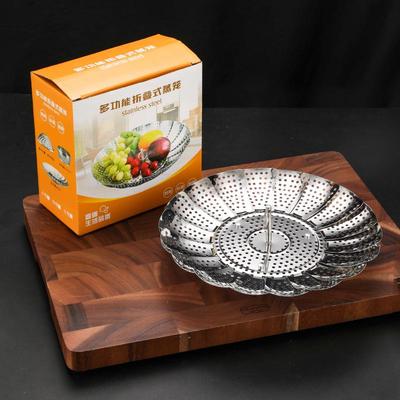 Griglia triangolare pieghevole in acciaio inossidabile per cottura a vapore con piatto multifunzione isolato per Xiao Long Bao e uova