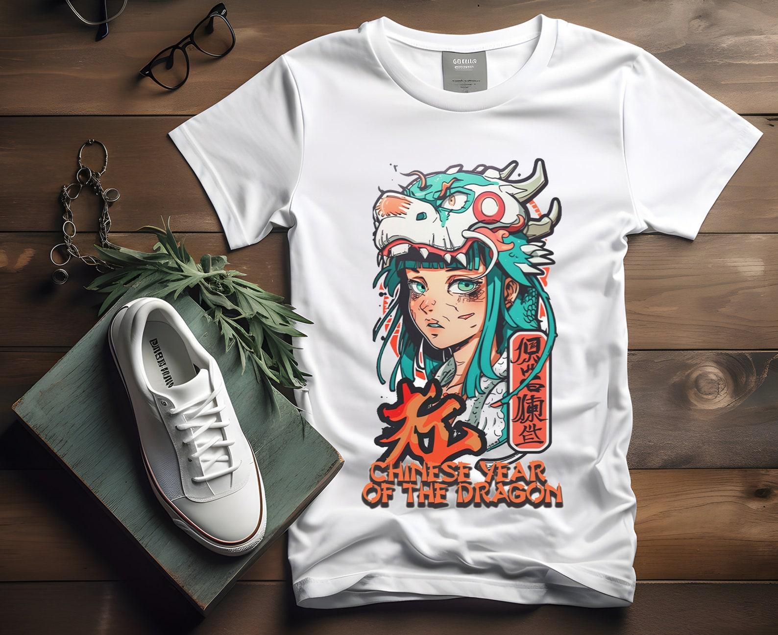 Year of the Dragon T-shirt: Comic Girl, Chinese New Year Gift 2XL