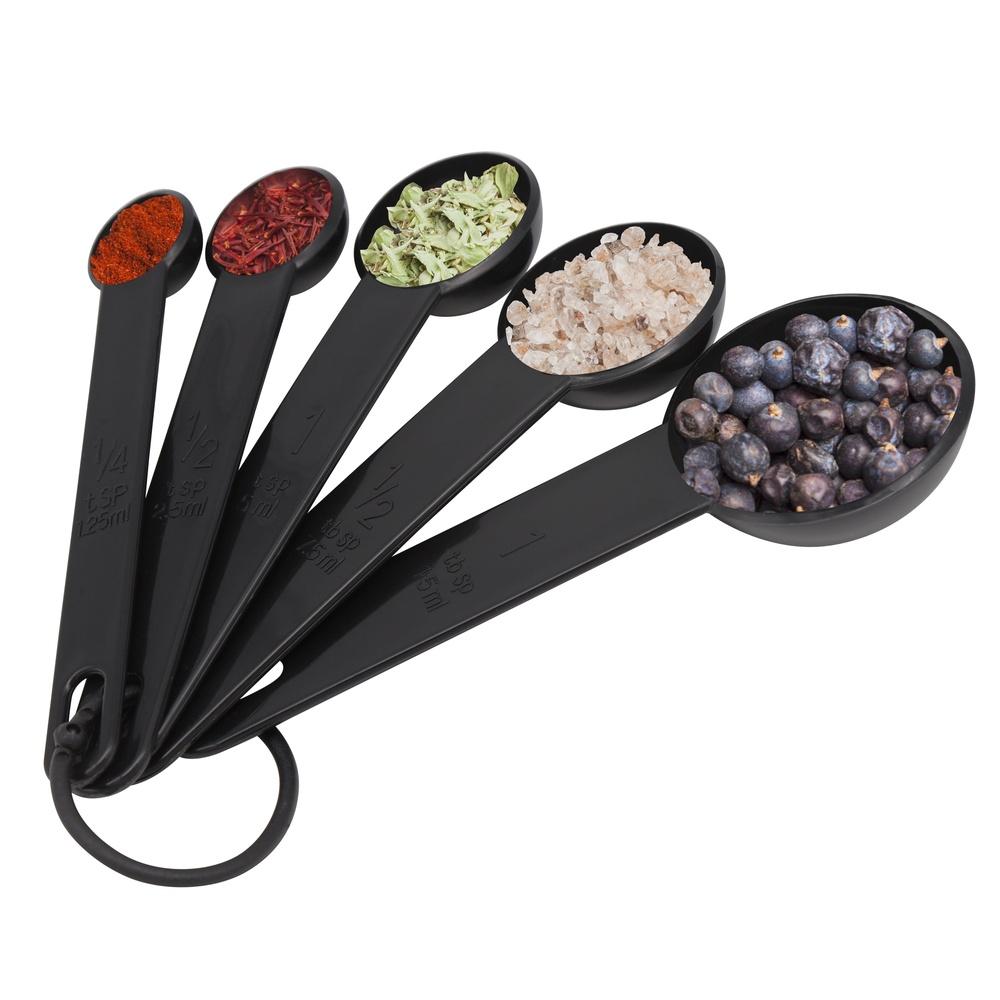 

5-Piece Heavy Duty Round Measuring Spoons Set Accurate Measurement Markings Nesting Convenience Easy Clean Ideal Dry Liquid United States