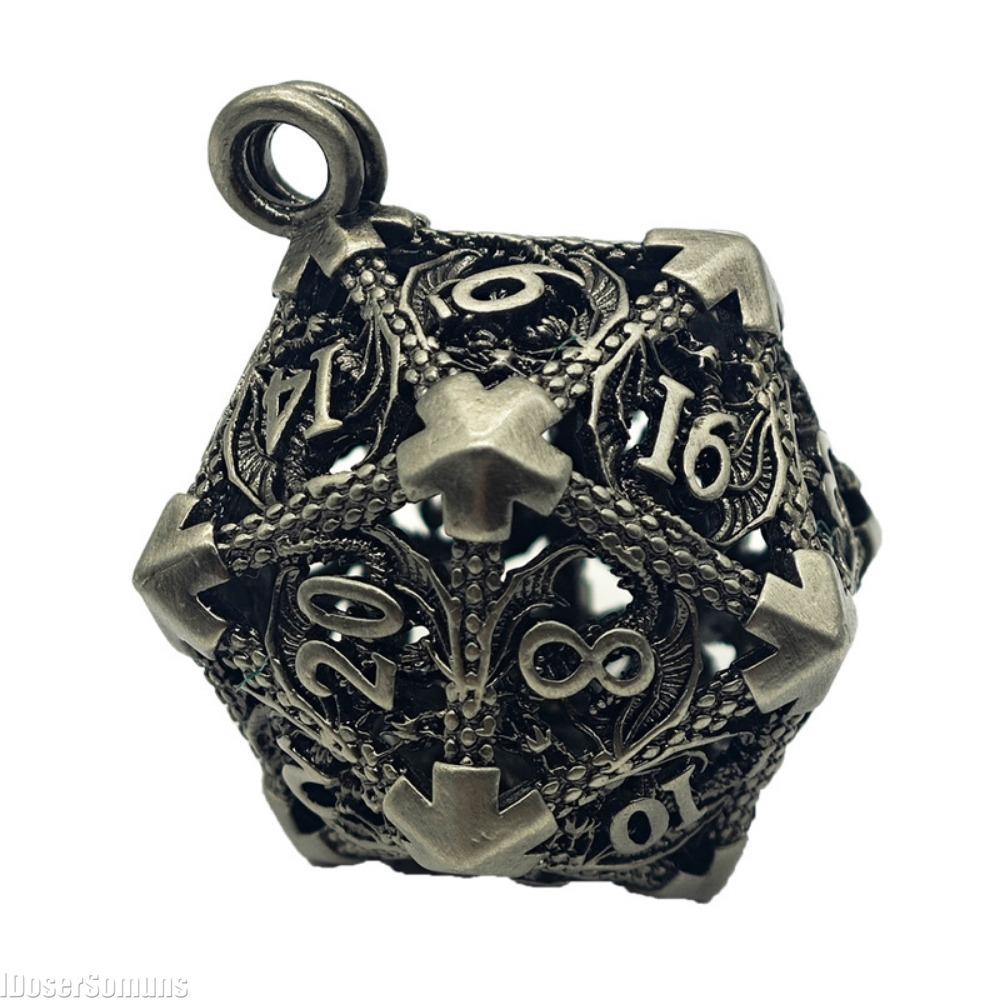 Portable Keychain with Hollow D20 Metal Case Tiny 7pcs Polyhedral Metal Dice Set Gaming Dices Accessory Small