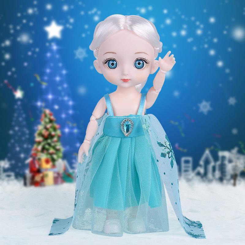 16 CM Mini Mobile 21 Bambole Snodate Giocattolo per Ragazze 3D Grandi Occhi BJD Principessa Abiti Completi Collezione di Abiti Regalo di Bambole per Bambini