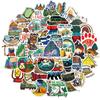 50Pcs Eco-friendly Outdoor Landscape Decorative Self-adhesive Suitcase Scrapbook Skateboard Aesthetic Stickers Stationery Gift Animal