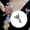 Vintage Eagle Brooch With Sparkling Multicolor Crystals Retro Cartoon Design Durable Alloy Material For Coat Jacket Fashion Accessory Gift