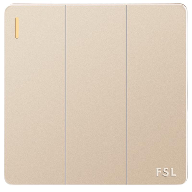 FSL F31 Series 10A 3-Gang 1-Way Wall Switch Type 86