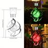 1 pz Campanella a Vento Solare a LED da Esterno Luce Pendente Gradiente RGB con Campanella a Vento Solare Argentata e Luce Decorativa a 7 Colori