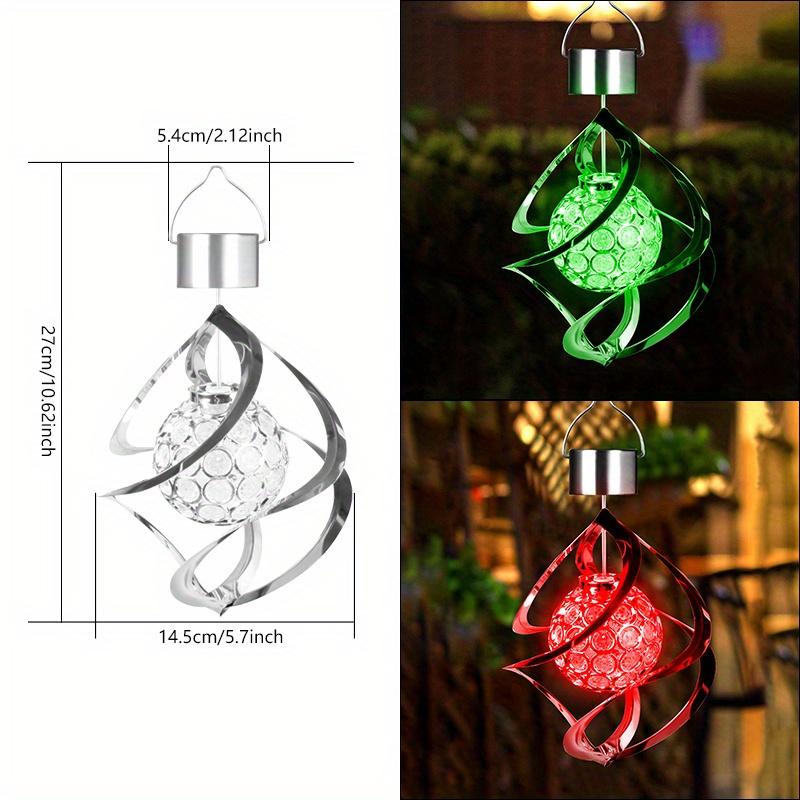 1 pz Campanella a Vento Solare a LED da Esterno Luce Pendente Gradiente RGB con Campanella a Vento Solare Argentata e Luce Decorativa a 7 Colori