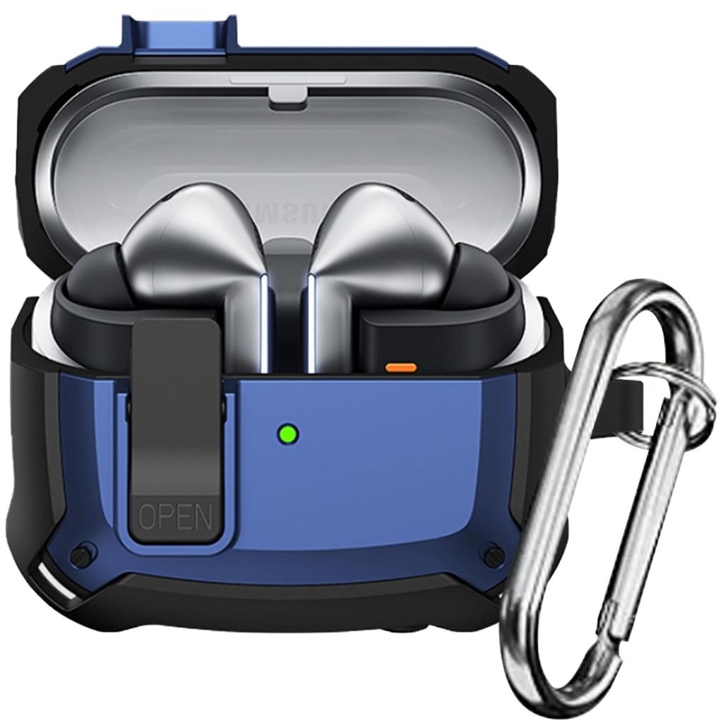 Case for Samsung Galaxy Buds 3/ Buds 3Pro with Secure Lock Clip Shockproof Protective with Carabiner for Samsung Galaxy Buds 3