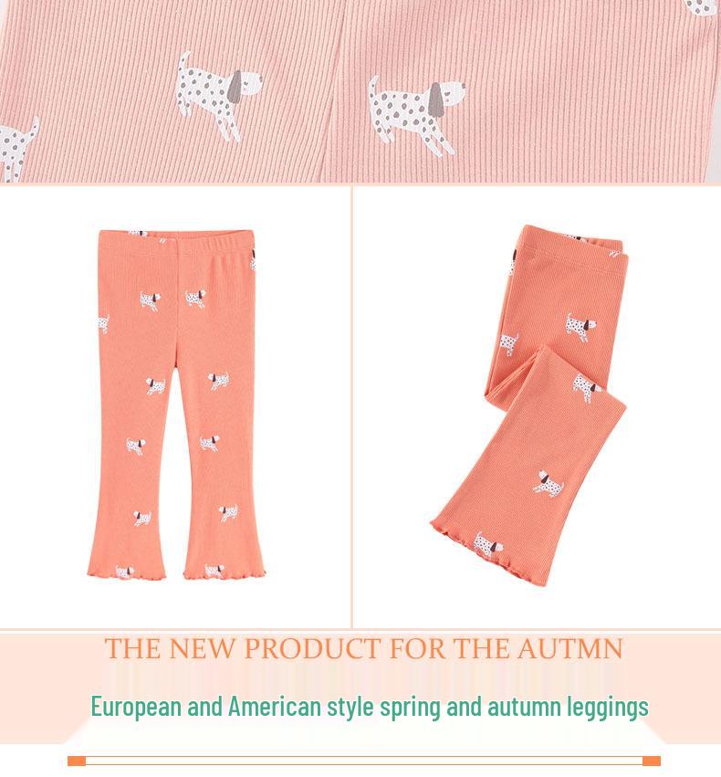 Girls' Spring & Autumn Bell Bottom Knit Pants