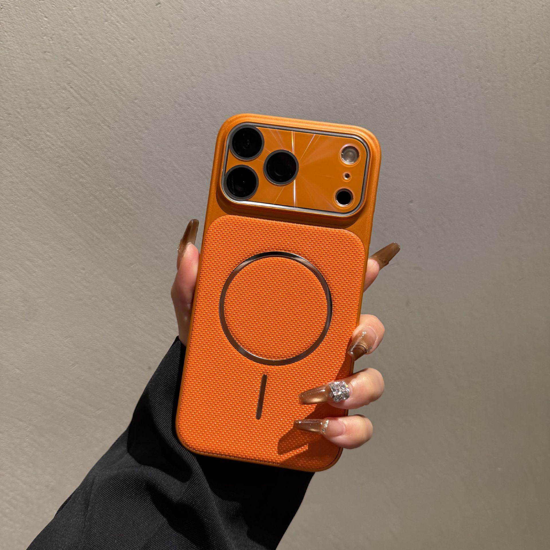 

iPhone 16 Pro Max Magnetic Leather Case with Lens Protection for iPhone 17 Pro