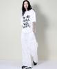 Deumakeu Real Street Wide Contrast Stitch Cargo Track Pants White