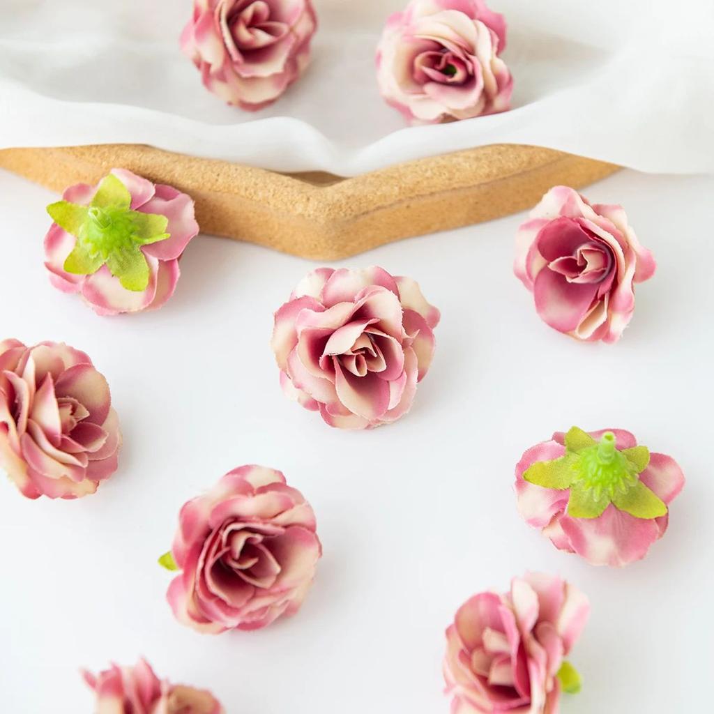 40/80pcs Artificial Flower Silk Rose Tea Bud Outdoor YardGarden arch Wreath Wedding Festival Home Decorat Festival Diy Gift Box