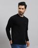 MONTE CARLO Mens Solid Black Round Neck Full Sleeve Pullover